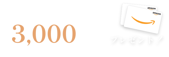 Amazonギフト券 最大3,000円分※贈呈条件あり