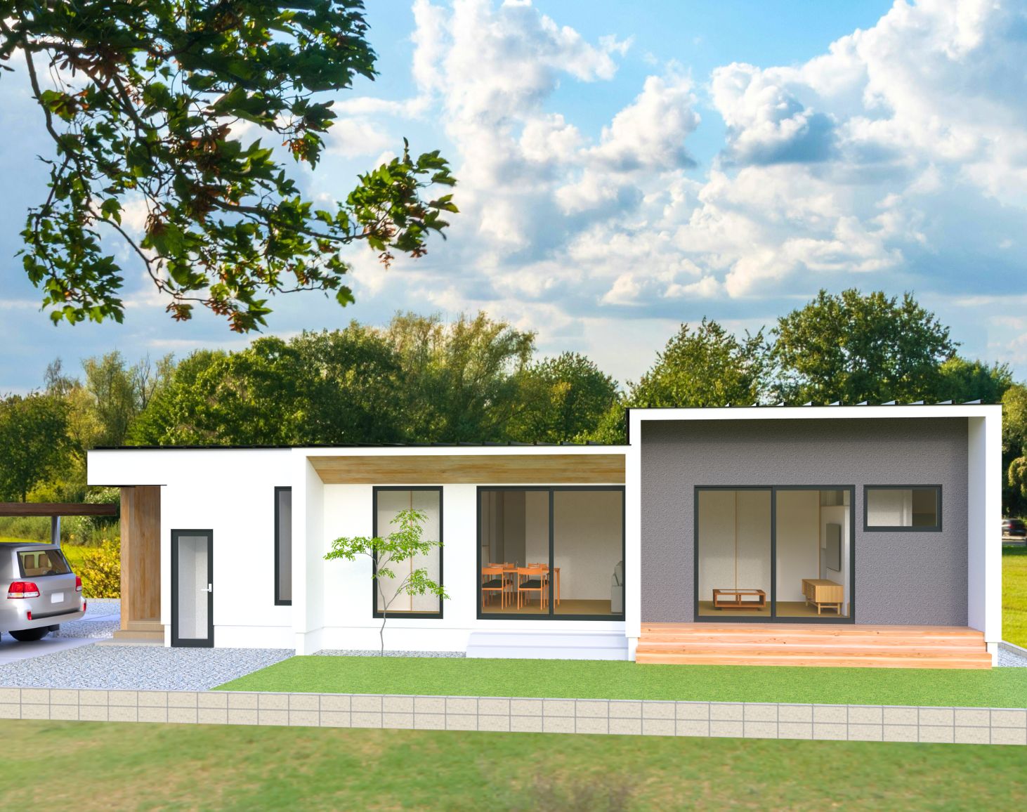 インダストリアルでモダンな外観と、内観のギャップを楽しむ家